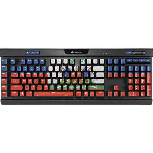 Haiti Flag Distressed K95 RGB PLATINUM Mechanical Gaming Keyboard Skin